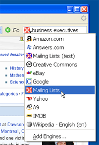 Install Mailing Lists Search Plugin for Firefox