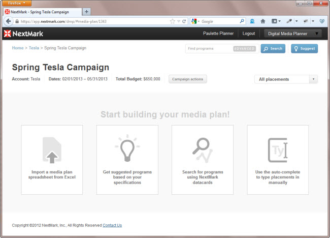 Planner campaign start